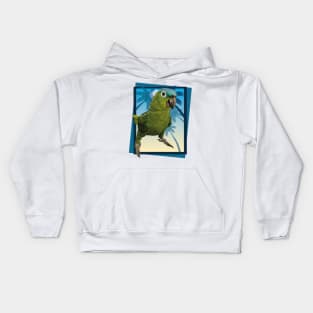 blue-crowned parrot Kids Hoodie